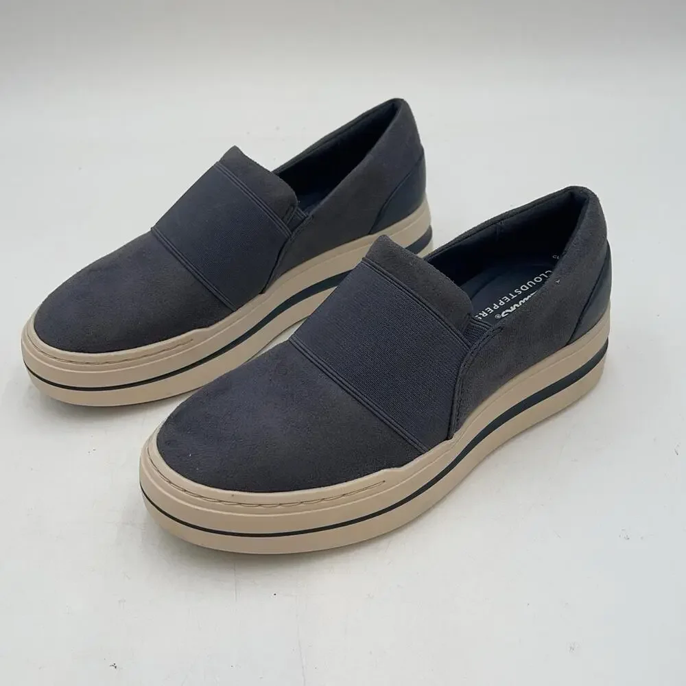 Clarks Audreigh Eve Shoes Womens Dark Blue Slip On Comfort Size 5.5